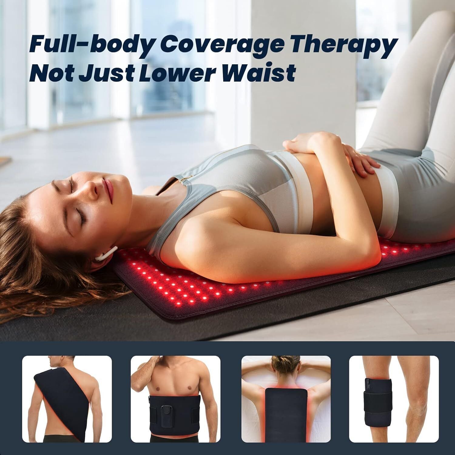 Red Light Therapy Pad Mat LED Infrared Full Body Device Back Muscle Pain Relief