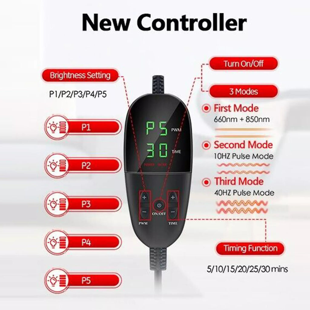 Red Light Therapy Pad Mat LED Infrared Full Body Device Back Muscle Pain Relief