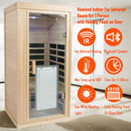 1 Person Sauna Room Far Infrared Canadian Hemlock Wood Sauna Cabinet Home Spa