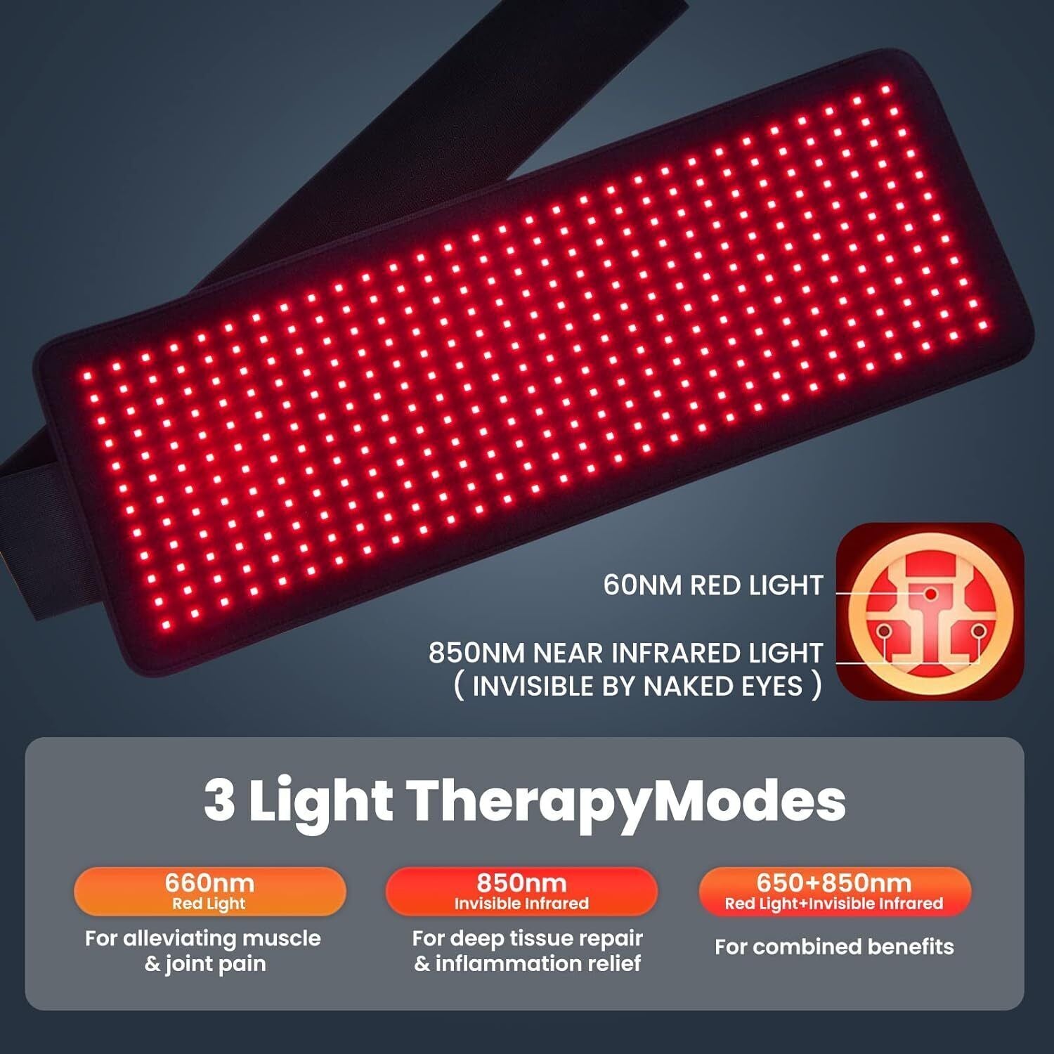 Red Light Therapy Pad Mat LED Infrared Full Body Device Back Muscle Pain Relief